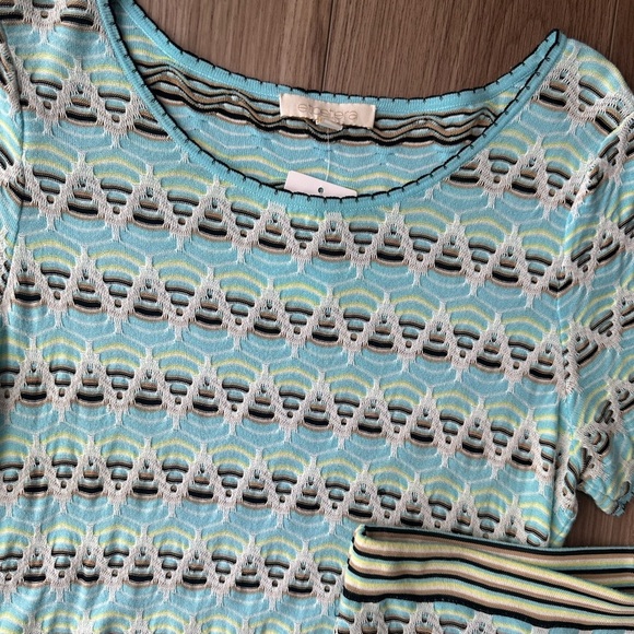 Etcetera Blue Chevron Knit Matching Skirt TopSet - Picture 2 of 12